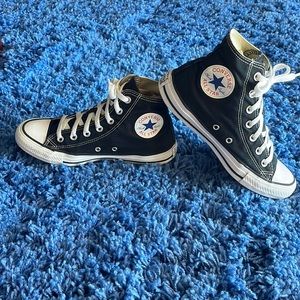 Converse High Top Chuck Taylors - Black - Size 8W / 6 M